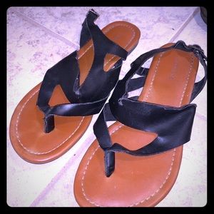 EXPRESS black leather sandals size 6